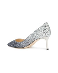 silberne Pailletten Pumps von Jimmy Choo