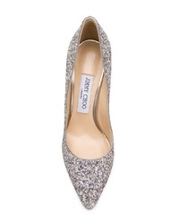 silberne Pailletten Pumps von Jimmy Choo