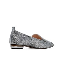 silberne Pailletten Slipper von Nicholas Kirkwood