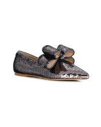 silberne Pailletten Slipper von Polly Plume