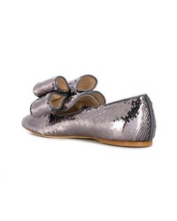 silberne Pailletten Slipper von Polly Plume