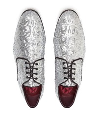 silberne Pailletten Derby Schuhe von Dolce & Gabbana