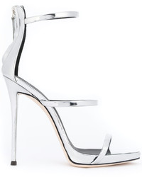 silberne Sandalen von Giuseppe Zanotti Design