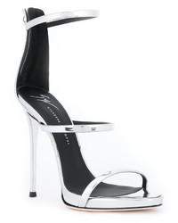 silberne Sandalen von Giuseppe Zanotti Design