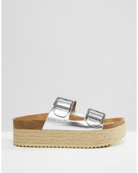 silberne Sandalen von Pull&Bear