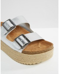 silberne Sandalen von Pull&Bear