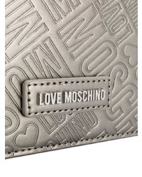silberne Satchel-Tasche aus Leder von Love Moschino
