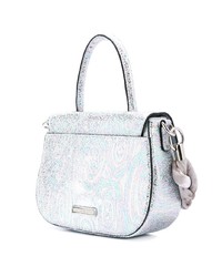 silberne Satchel-Tasche aus Leder von Christian Siriano