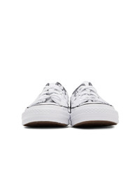 silberne Segeltuch niedrige Sneakers von Converse