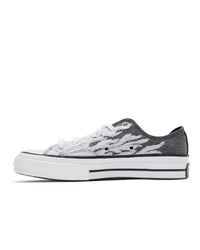 silberne Segeltuch niedrige Sneakers von Converse