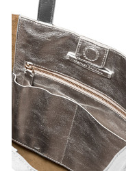 silberne Shopper Tasche aus Leder mit Reliefmuster von Loeffler Randall