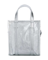 silberne Shopper Tasche aus Leder von Balenciaga