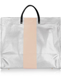 silberne Shopper Tasche aus Leder von Clare Vivier