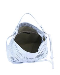 silberne Shopper Tasche aus Leder von COLLEZIONE ALESSANDRO