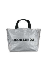 silberne Shopper Tasche aus Leder von Dsquared2