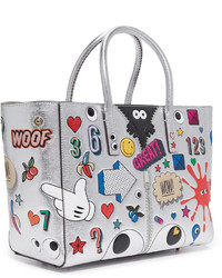 silberne Shopper Tasche aus Leder von Anya Hindmarch