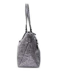 silberne Shopper Tasche aus Leder von EMILY & NOAH