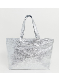 silberne Shopper Tasche aus Leder von Glamorous