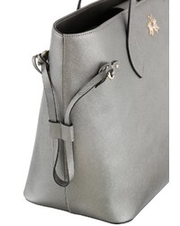 silberne Shopper Tasche aus Leder von La Martina