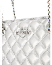 silberne Shopper Tasche aus Leder von Love Moschino