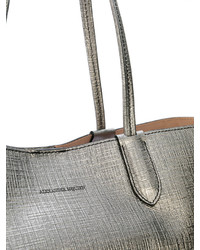 silberne Shopper Tasche aus Leder von Alexander McQueen