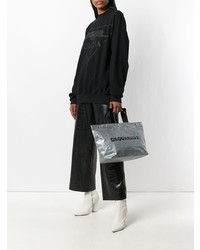 silberne Shopper Tasche aus Leder von Dsquared2