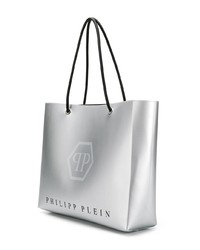 silberne Shopper Tasche aus Leder von Philipp Plein