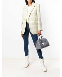 silberne Shopper Tasche aus Leder von Emporio Armani