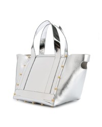 silberne Shopper Tasche aus Leder von Sacai