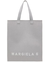 silberne Shopper Tasche aus Segeltuch von MM6 MAISON MARGIELA