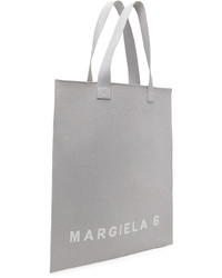 silberne Shopper Tasche aus Segeltuch von MM6 MAISON MARGIELA