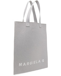 silberne Shopper Tasche aus Segeltuch von MM6 MAISON MARGIELA