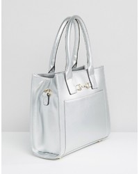 silberne Shopper Tasche von Asos