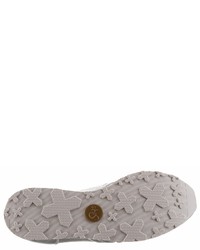 silberne Slip-On Sneakers aus Leder von Franco Russo