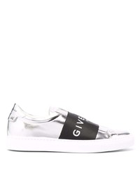 silberne Slip-On Sneakers aus Leder von Givenchy