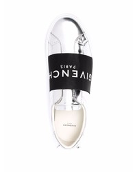 silberne Slip-On Sneakers aus Leder von Givenchy