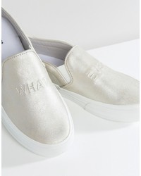 silberne Slip-On Sneakers von Pull&Bear