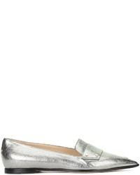 silberne Slipper von Jimmy Choo