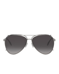 silberne Sonnenbrille von Alexander McQueen