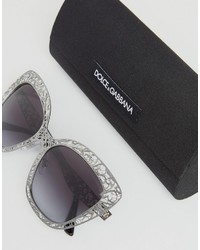 silberne Sonnenbrille von Dolce & Gabbana