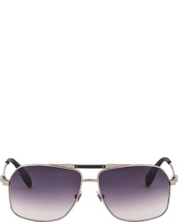 silberne Sonnenbrille von Alexander McQueen