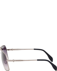 silberne Sonnenbrille von Alexander McQueen