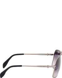 silberne Sonnenbrille von Alexander McQueen