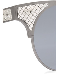 silberne Sonnenbrille von Bottega Veneta
