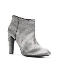 silberne Stiefeletten aus Kalbshaar von Del Carlo