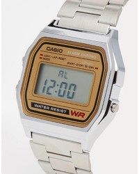 silberne Uhr von CASIO