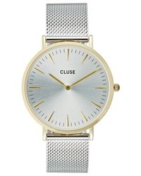 silberne Uhr von Cluse