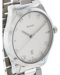 silberne Uhr von Gucci