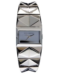 silberne Uhr von Karl Lagerfeld