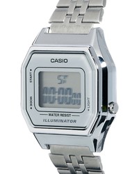 silberne Uhr von Casio